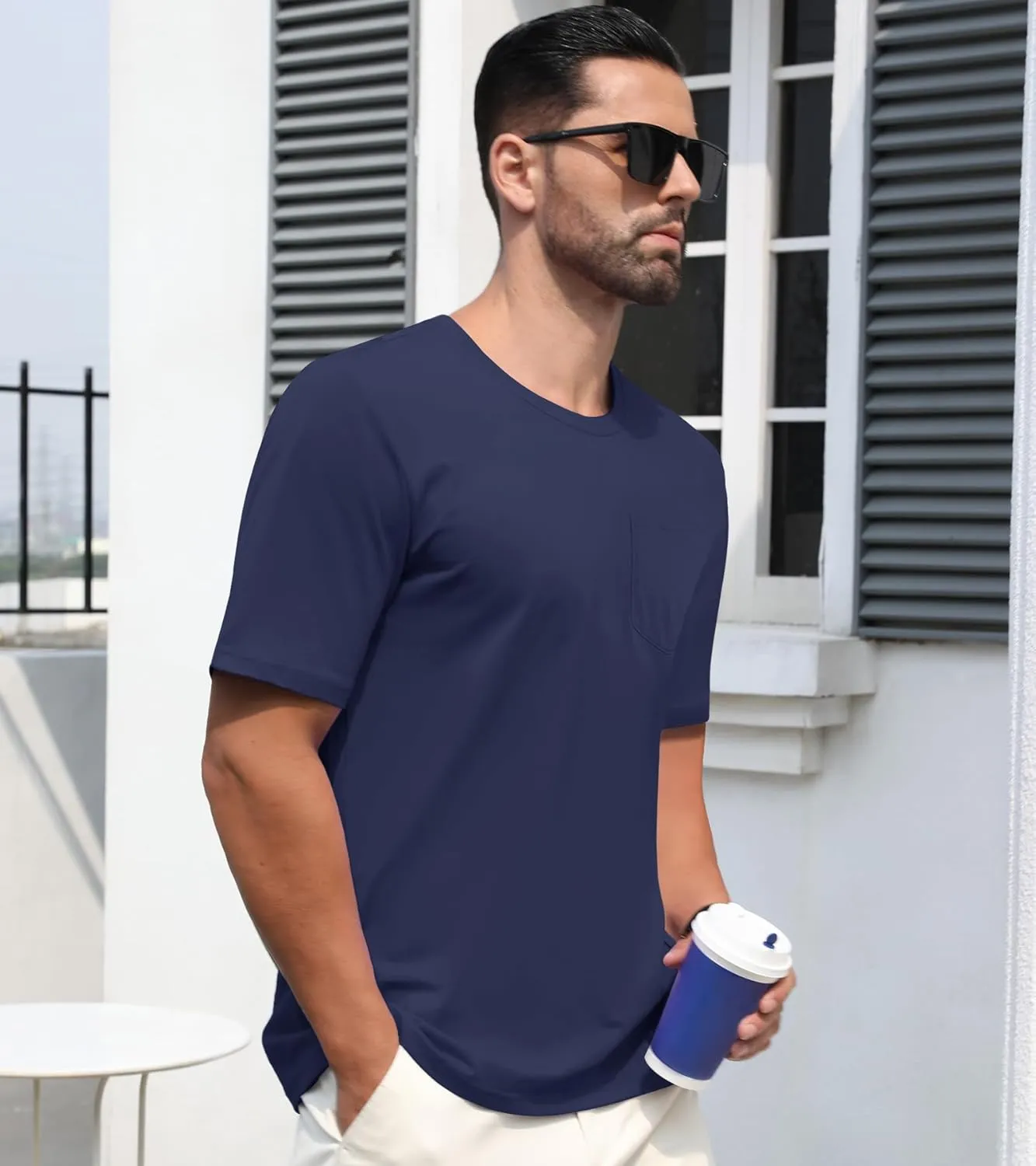 EKLENTSON Men's T-Shirts Short Sleeve Cotton Crew Neck Lightweight Tee Shirts Casual Summer Basic Tops with Pocket