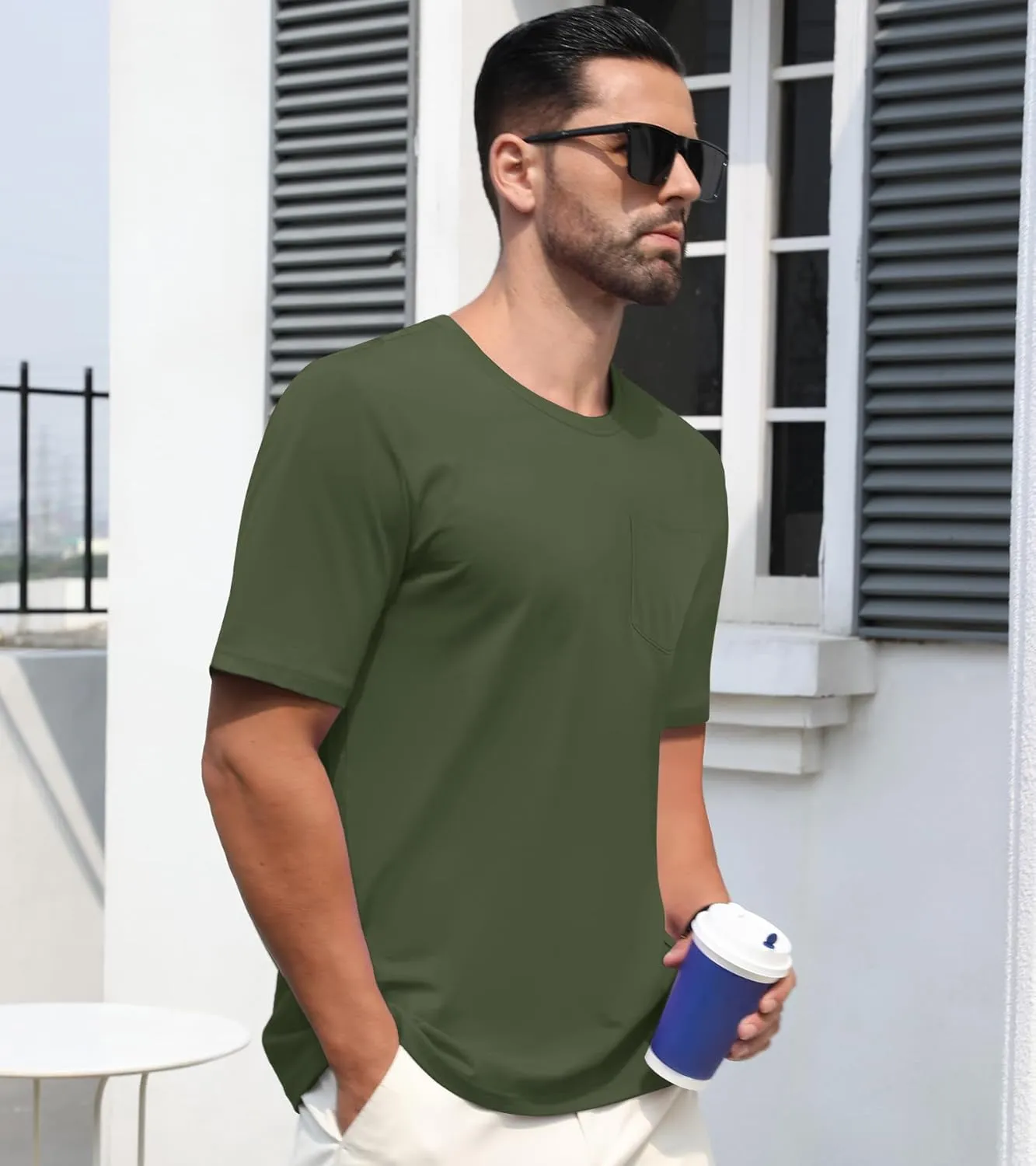 EKLENTSON Men's T-Shirts Short Sleeve Cotton Crew Neck Lightweight Tee Shirts Casual Summer Basic Tops with Pocket