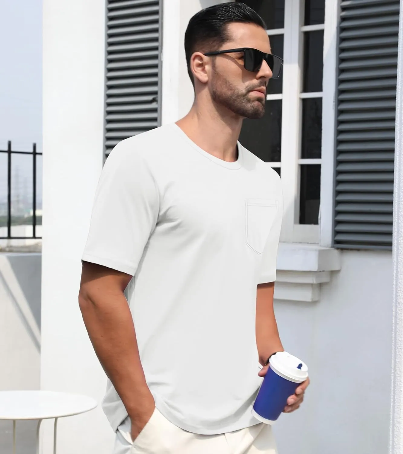 EKLENTSON Men's T-Shirts Short Sleeve Cotton Crew Neck Lightweight Tee Shirts Casual Summer Basic Tops with Pocket