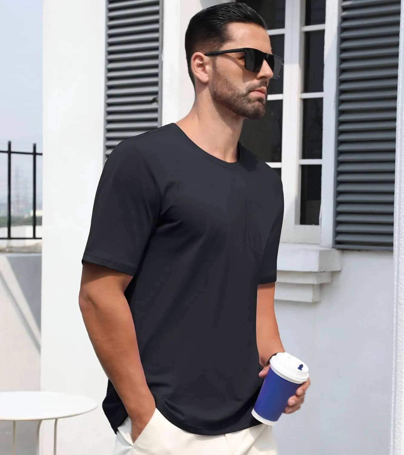 EKLENTSON Men's T-Shirts Short Sleeve Cotton Crew Neck Lightweight Tee Shirts Casual Summer Basic Tops with Pocket