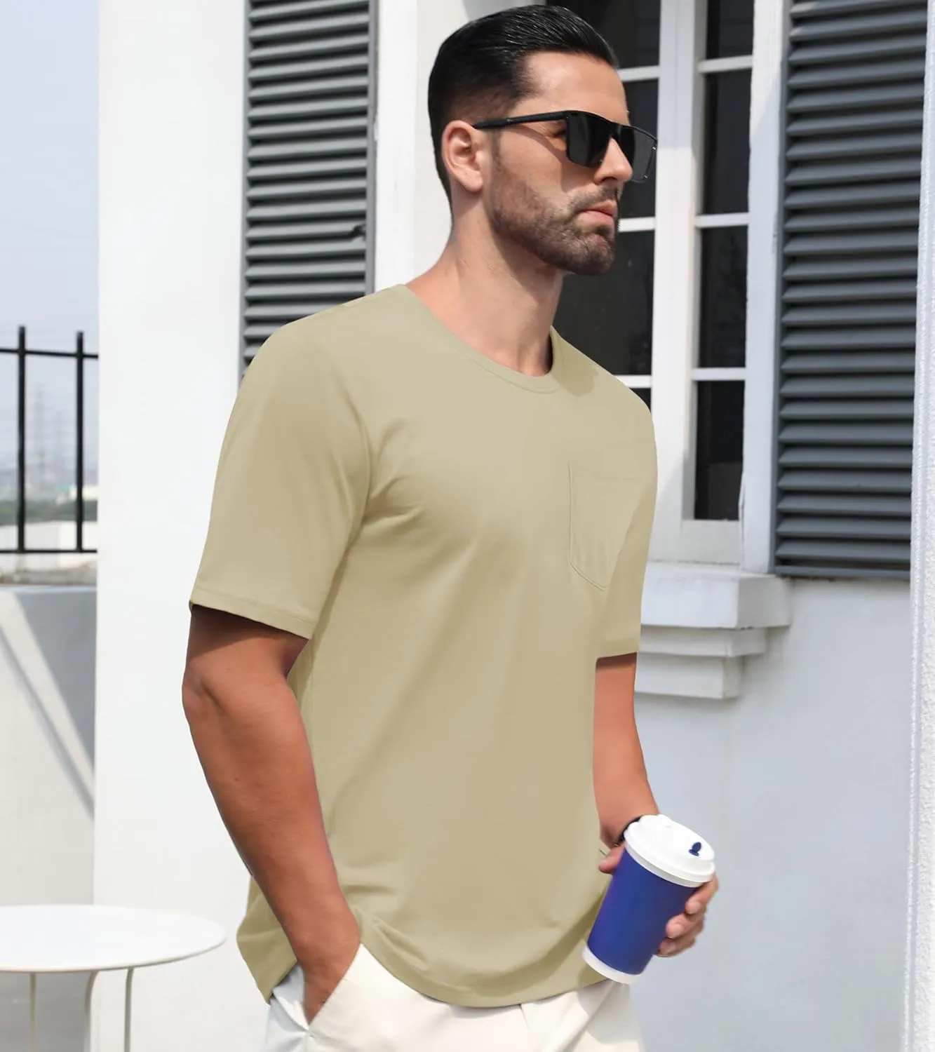 EKLENTSON Men's T-Shirts Short Sleeve Cotton Crew Neck Lightweight Tee Shirts Casual Summer Basic Tops with Pocket