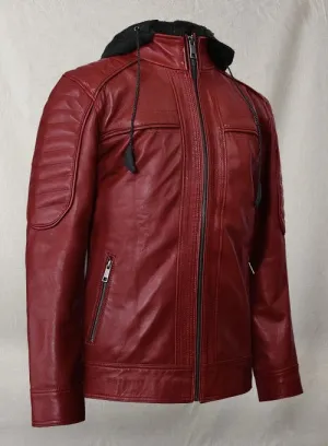 ELEGANT RODEO HOODED LEATHER JACKET