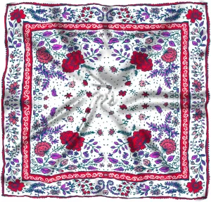 eloria Floral Printed Large Feel Printed Square Scarf Wrapes