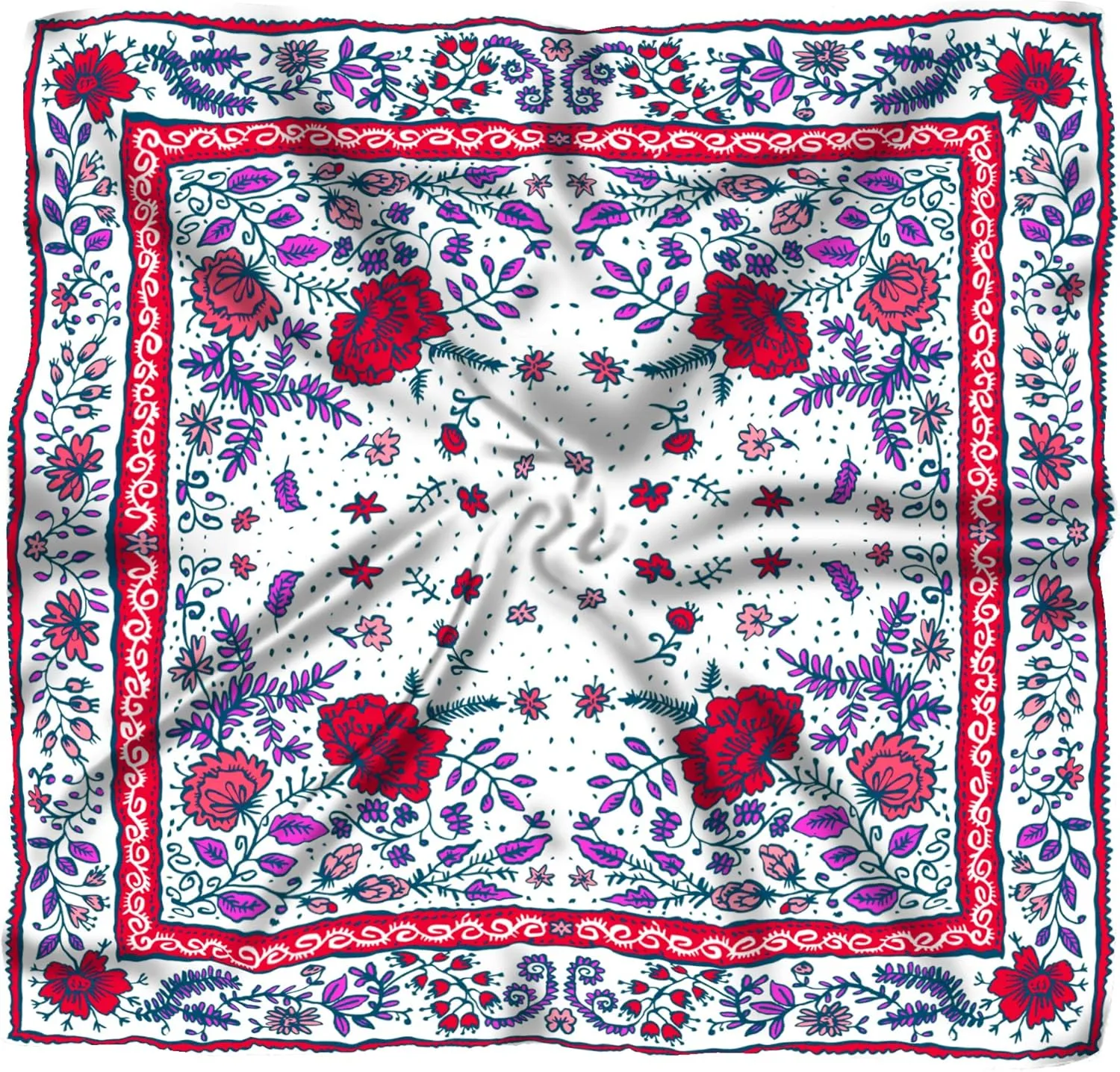 eloria Floral Printed Large Feel Printed Square Scarf Wrapes