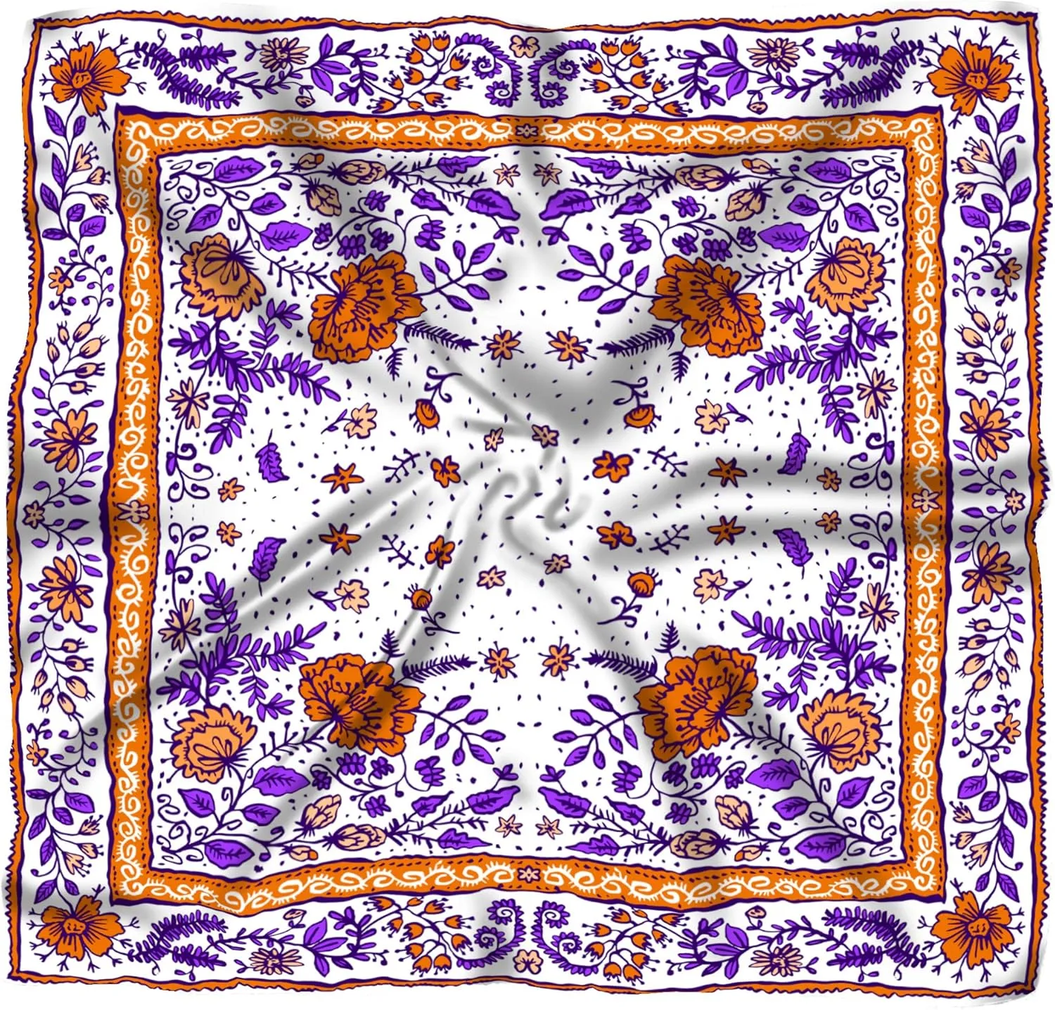 eloria Floral Printed Large Feel Printed Square Scarf Wrapes