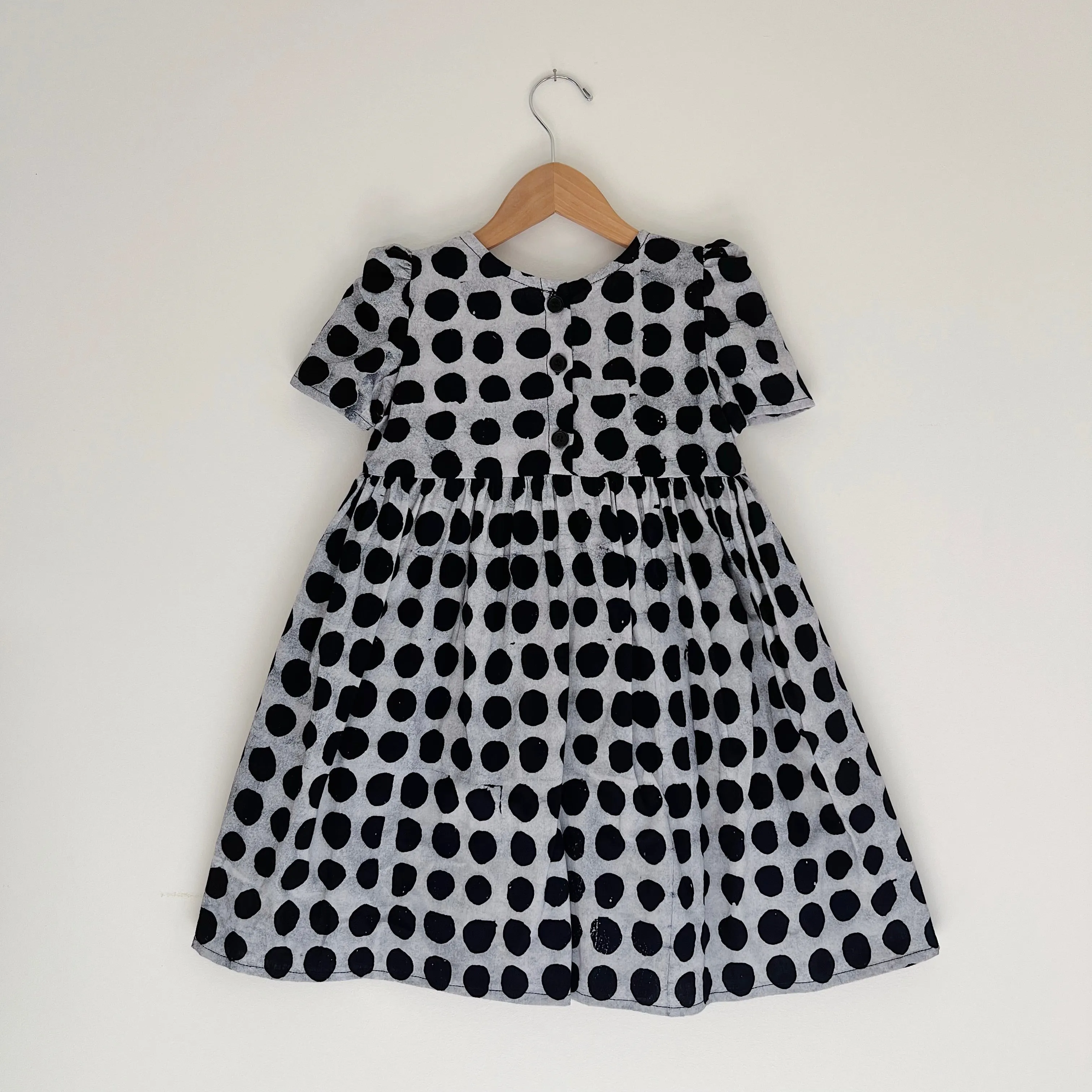 Fahari Bazaar | Girls Puff Sleeve Dress in Dot Print
