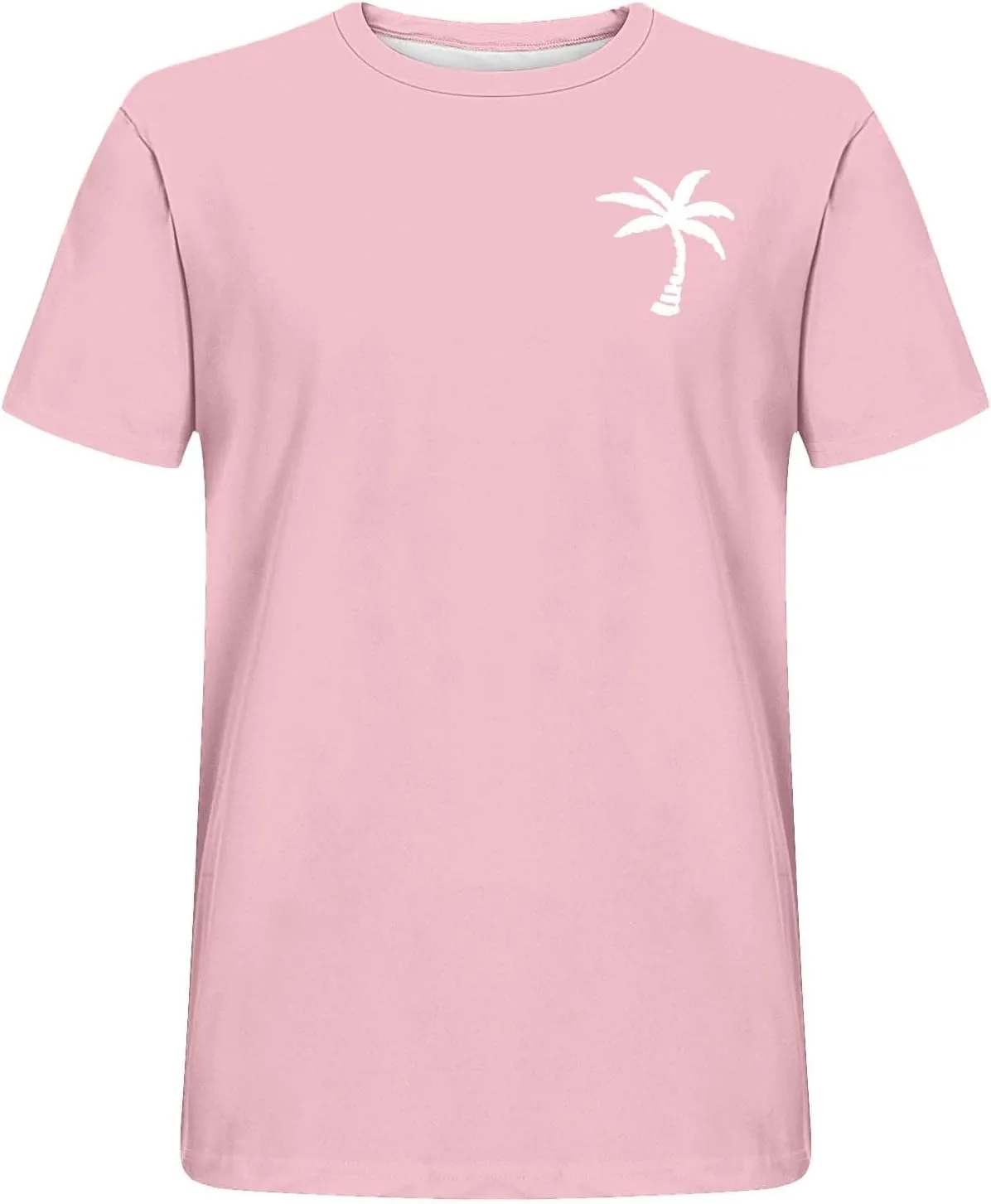 Finelylove T Shirts for Man Palm Tree Printed Graphic Tees Casual Summer Hawaiian Beach Tops Short Sleeve Crewneck Shirts