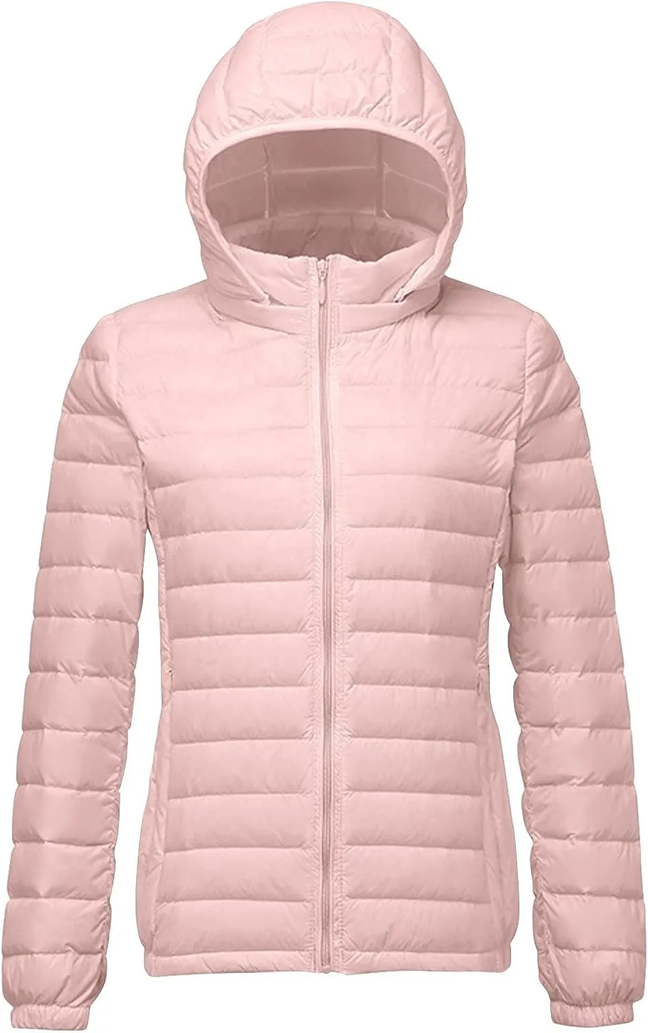 Firzero Winter Warm Women Down Jackets Plus Size Lightweight Packable Puffer Coats Trendy Hooded Coat Outwear Windbreaker