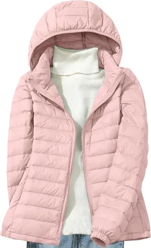 Firzero Winter Warm Women Down Jackets Plus Size Lightweight Packable Puffer Coats Trendy Hooded Coat Outwear Windbreaker