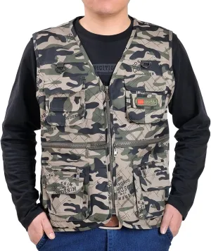 Fishing Vests for Men Casual Breatheable Sleeveless Multi Pockets Jacket Outdoor Hunting Travel Cargo Waistcoat Gilet