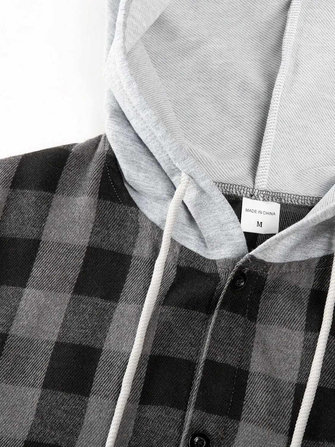Flannel Hoodie for Mens Casual Long Sleeve Button Down Hooded Plaid Shirt Jacket Lightweight Fall Shacket Hoodies