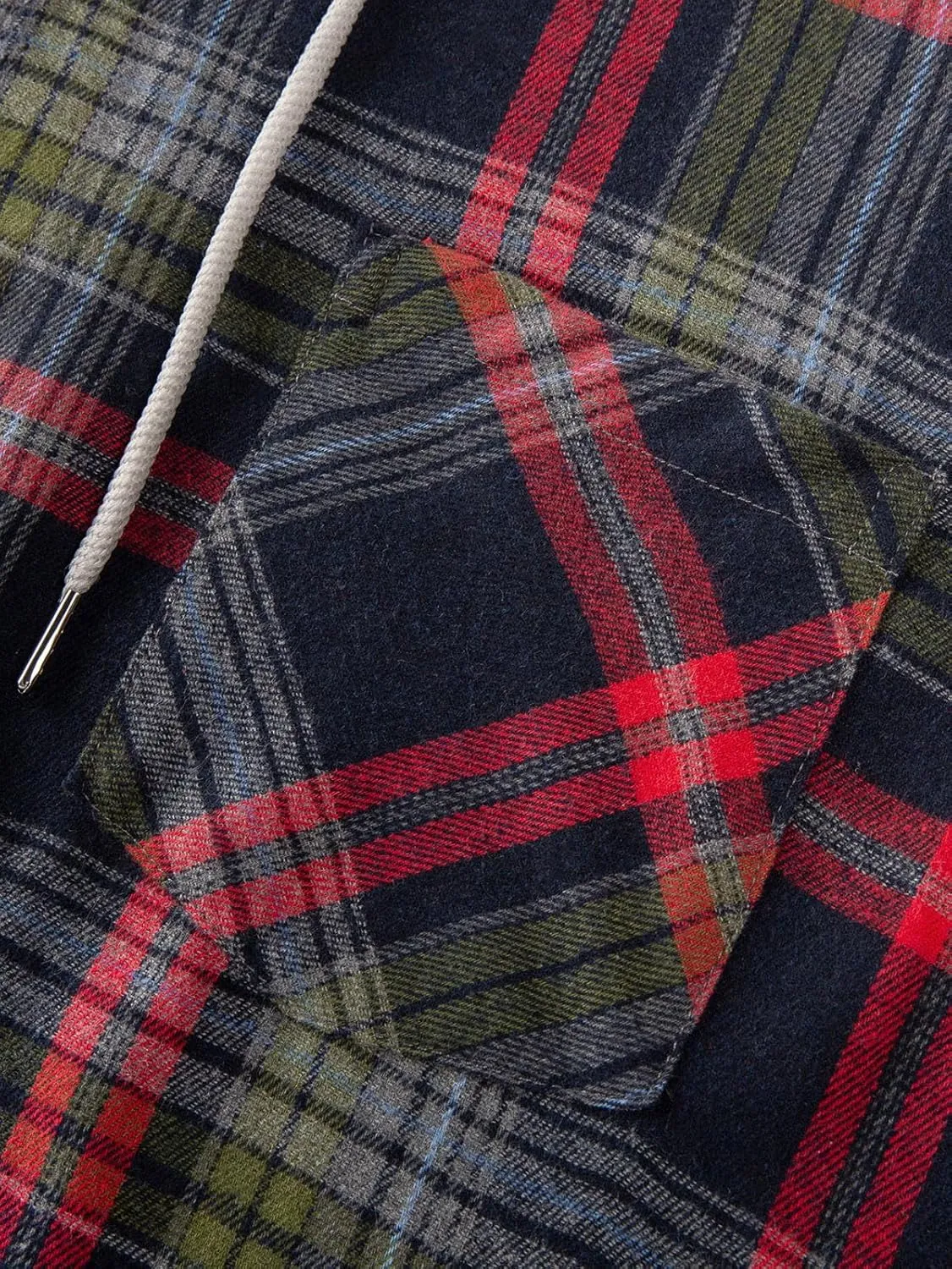 Flannel Hoodie for Mens Casual Long Sleeve Button Down Hooded Plaid Shirt Jacket Lightweight Fall Shacket Hoodies