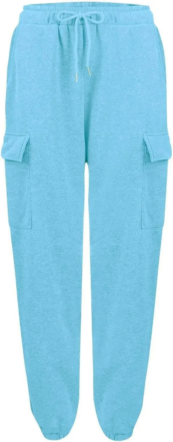 Fleece Lined Joggers Women Winter Pants 2025 Womens Warm Sweatpants Hiking Pants Sweat Cargo Pants High Waisted Drawstring