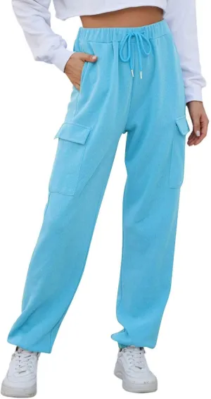 Fleece Lined Joggers Women Winter Pants 2025 Womens Warm Sweatpants Hiking Pants Sweat Cargo Pants High Waisted Drawstring