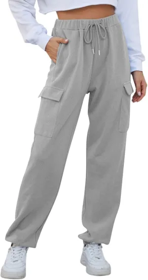 Fleece Lined Joggers Women Winter Pants 2025 Womens Warm Sweatpants Hiking Pants Sweat Cargo Pants High Waisted Drawstring