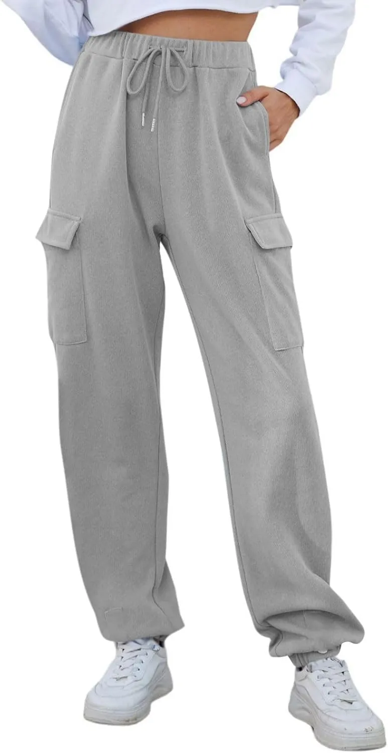 Fleece Lined Joggers Women Winter Pants 2025 Womens Warm Sweatpants Hiking Pants Sweat Cargo Pants High Waisted Drawstring