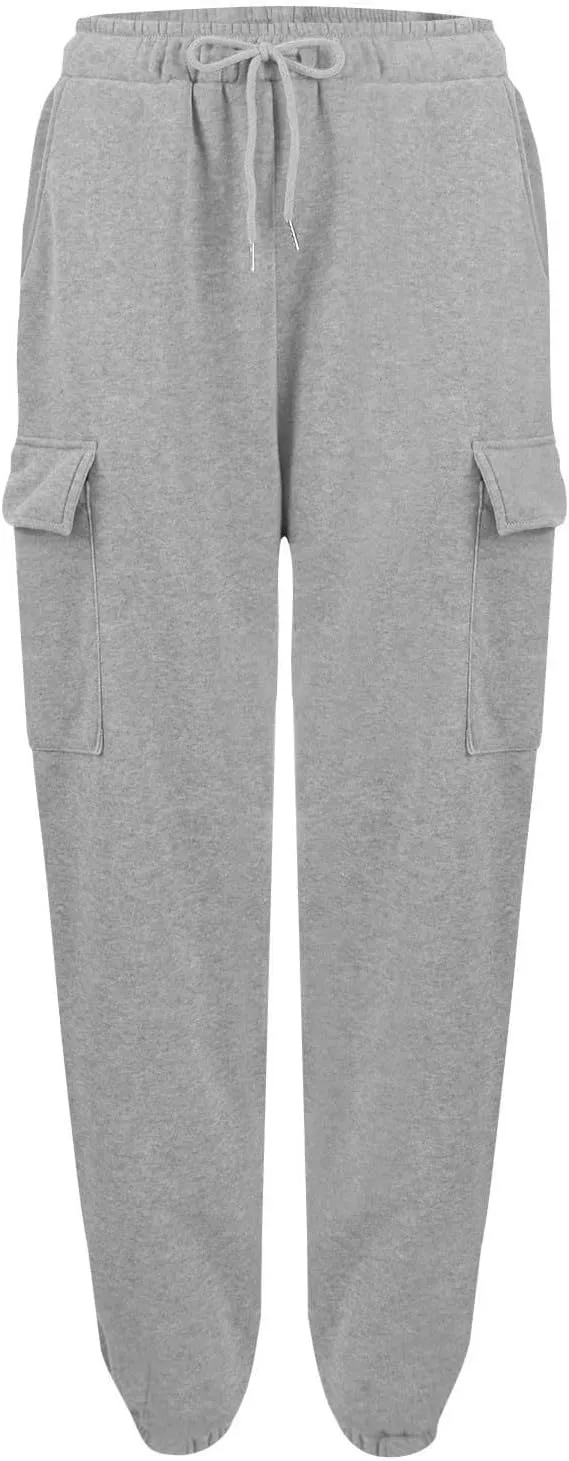 Fleece Lined Joggers Women Winter Pants 2025 Womens Warm Sweatpants Hiking Pants Sweat Cargo Pants High Waisted Drawstring