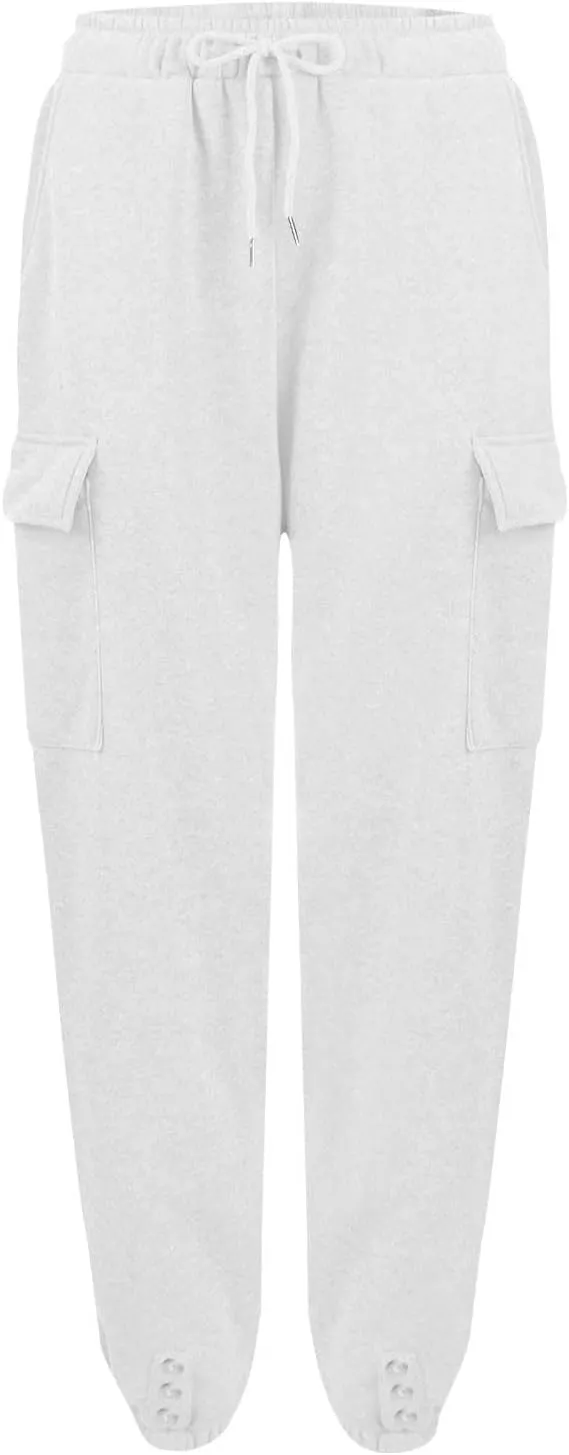 Fleece Lined Joggers Women Winter Pants 2025 Womens Warm Sweatpants Hiking Pants Sweat Cargo Pants High Waisted Drawstring