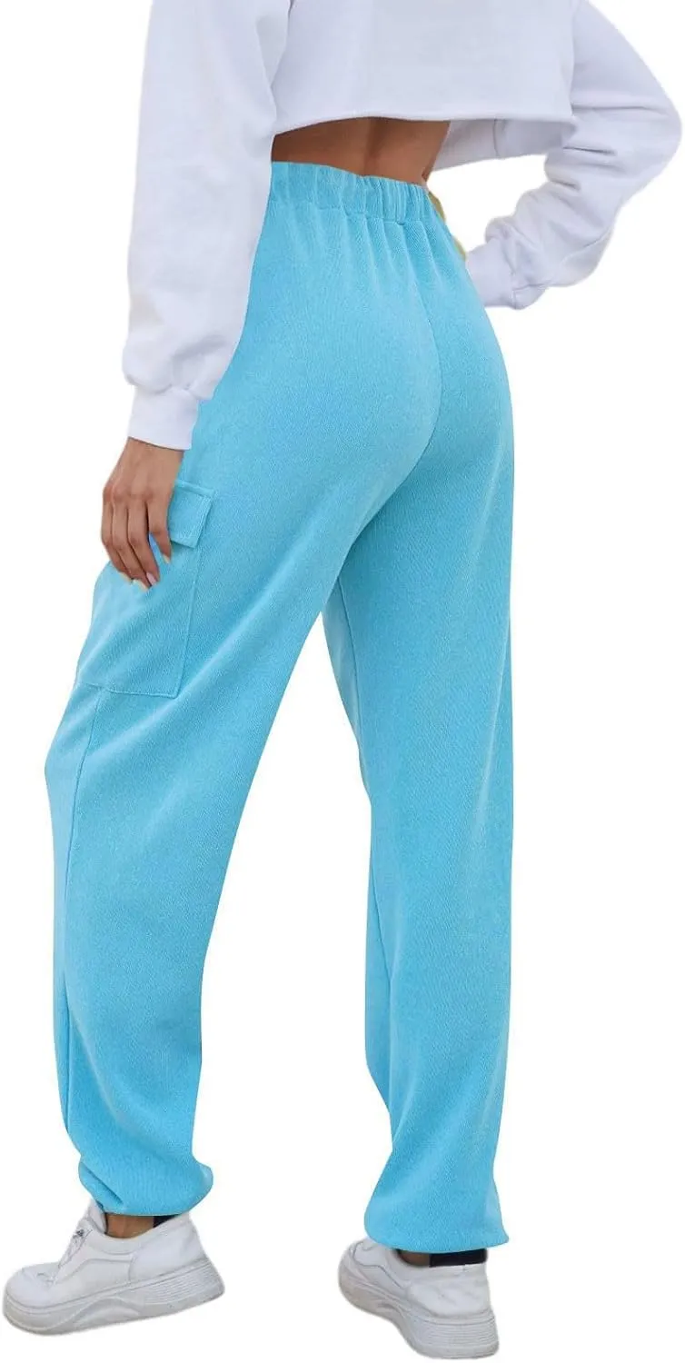 Fleece Lined Joggers Women Winter Pants 2025 Womens Warm Sweatpants Hiking Pants Sweat Cargo Pants High Waisted Drawstring