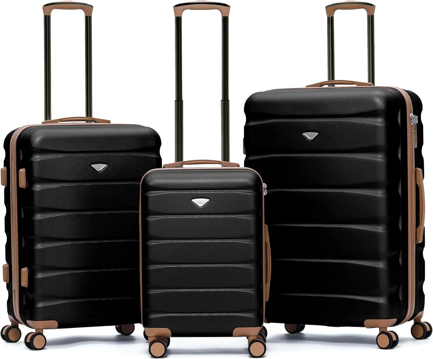 Flight Knight Carry On Suitcase Hardside With Built In TSA Lock & USB Port Lightweight Luggage Silent Double Spinner Wheels Maximum Carry-On Bag Size For American & United Approved Airlines,