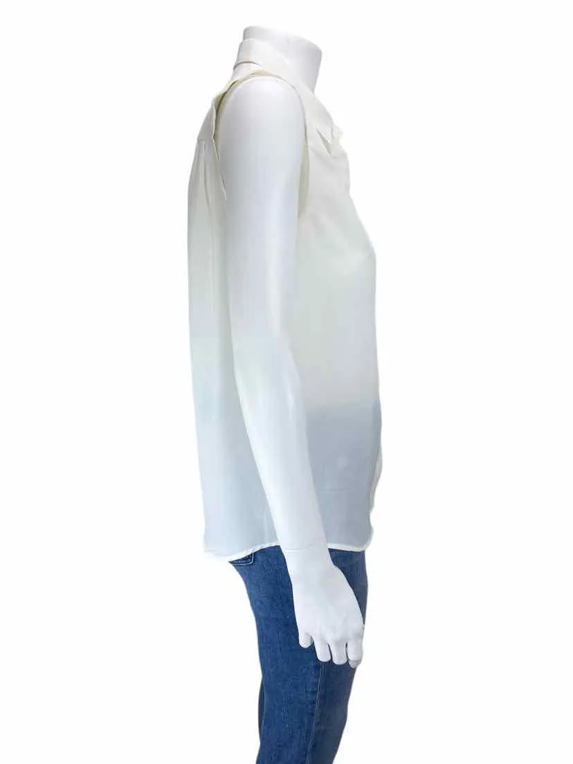 French Connection Women's Cap Sleeve Shirt Ivory Size 2