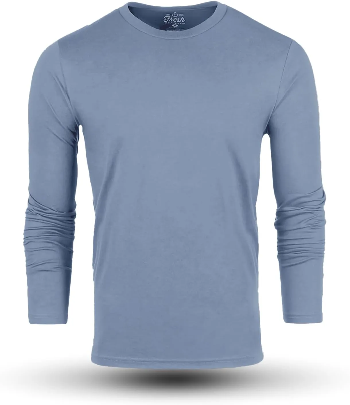 Fresh Clean Threads Mens Long Sleeve T-Shirt - Pre Shrunk Soft Fitted Premium Classic Tee - Men's T Shirts Cotton Poly