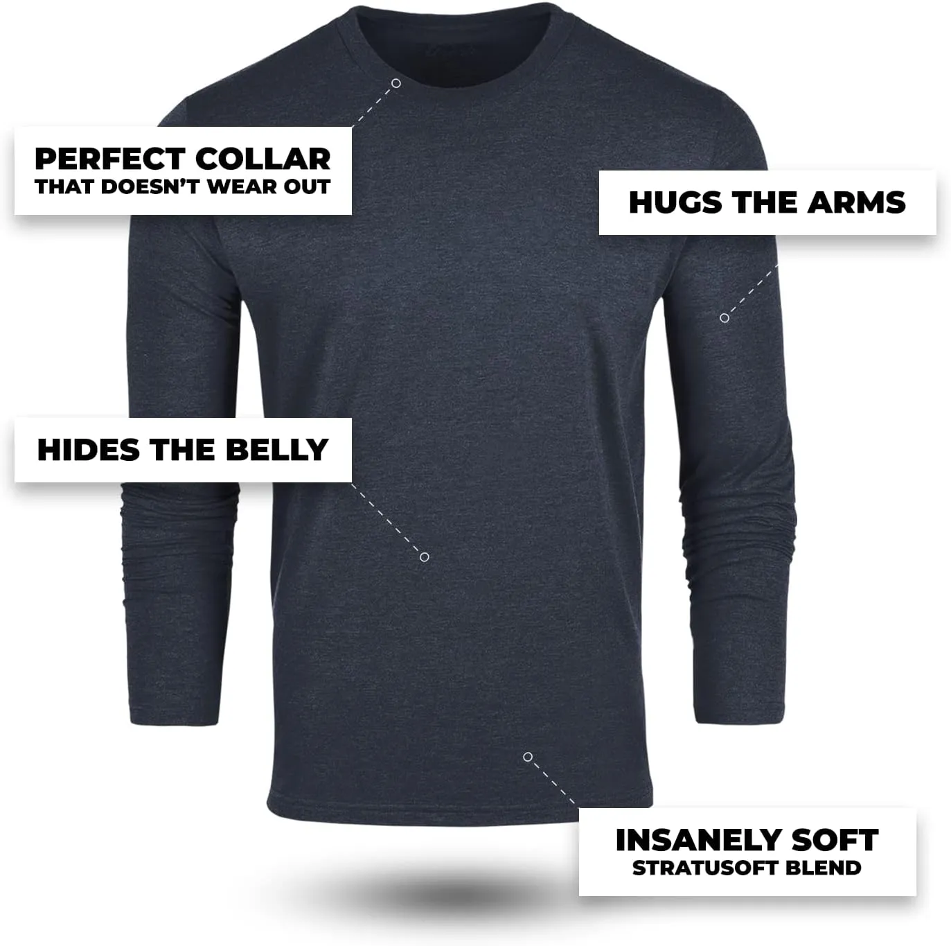 Fresh Clean Threads Mens Long Sleeve T-Shirt - Pre Shrunk Soft Fitted Premium Classic Tee - Men's T Shirts Cotton Poly