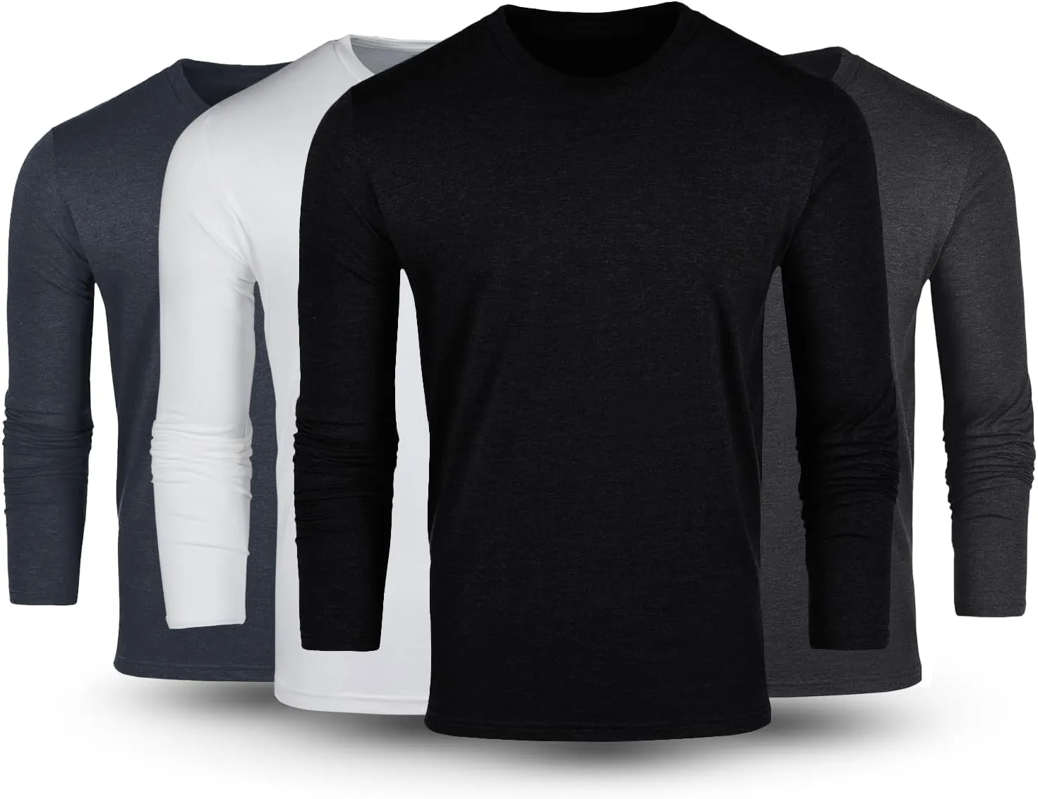 Fresh Clean Threads Mens Long Sleeve T-Shirt - Pre Shrunk Soft Fitted Premium Classic Tee - Men's T Shirts Cotton Poly