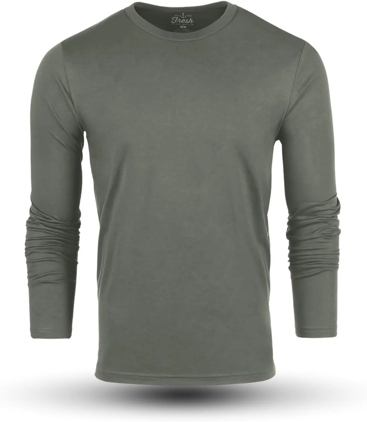 Fresh Clean Threads Mens Long Sleeve T-Shirt - Pre Shrunk Soft Fitted Premium Classic Tee - Men's T Shirts Cotton Poly