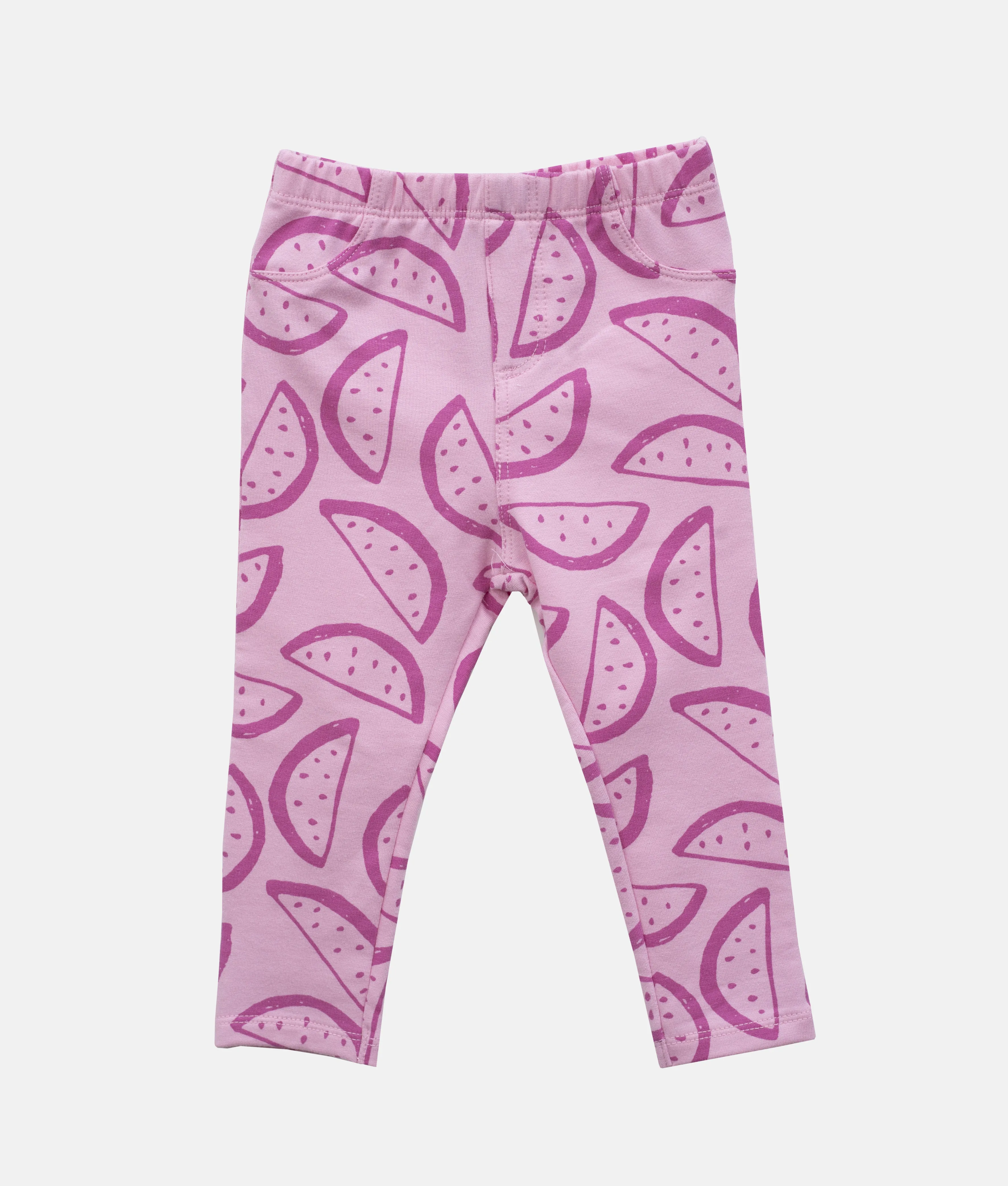 Girls Pink Melon Print Leggings