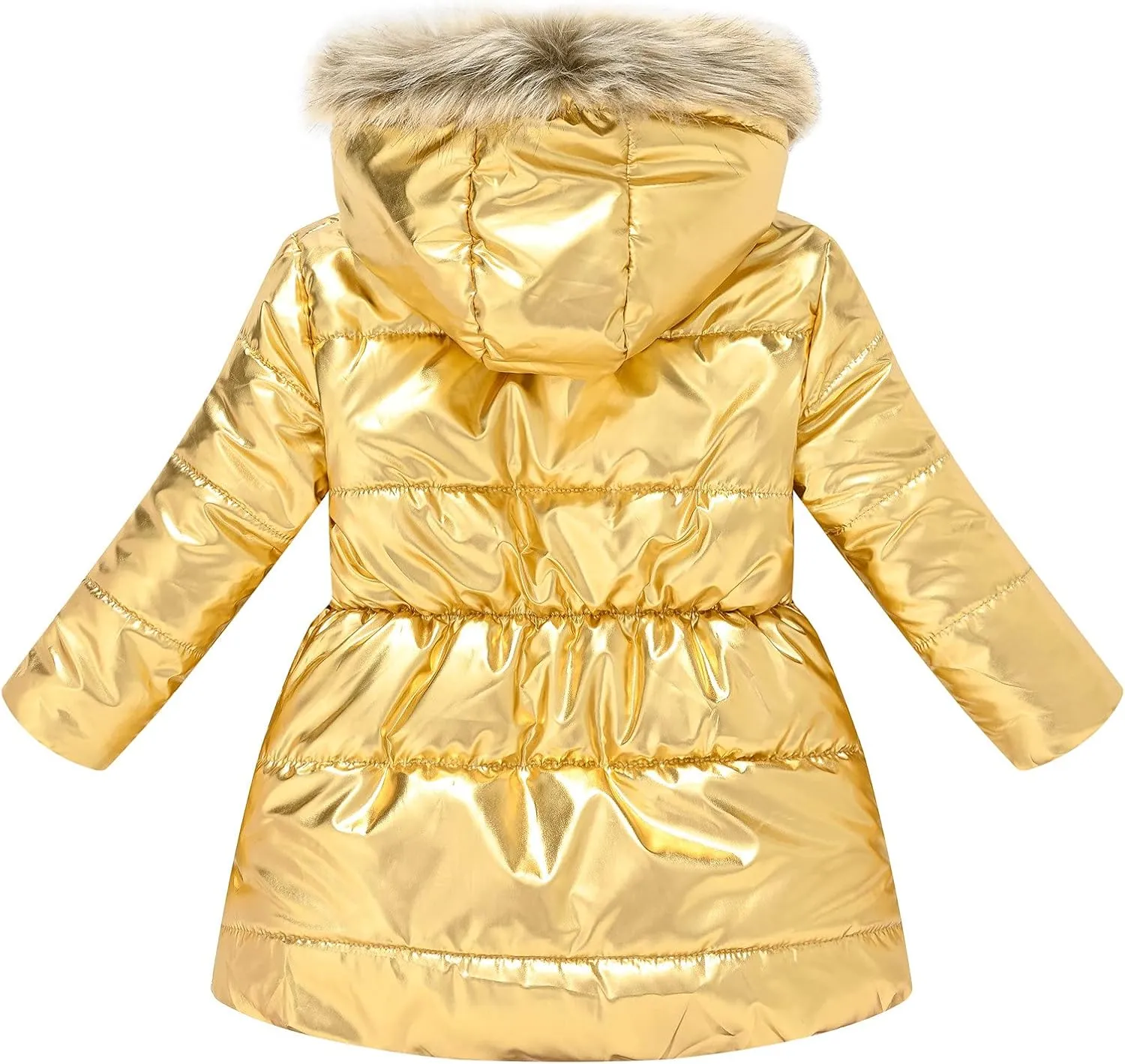 Girls' Winter Coat Water esistant Long Puffer Jacket Insulated Parka with Faux Fu Hood Kids Sherp Kids Clothing