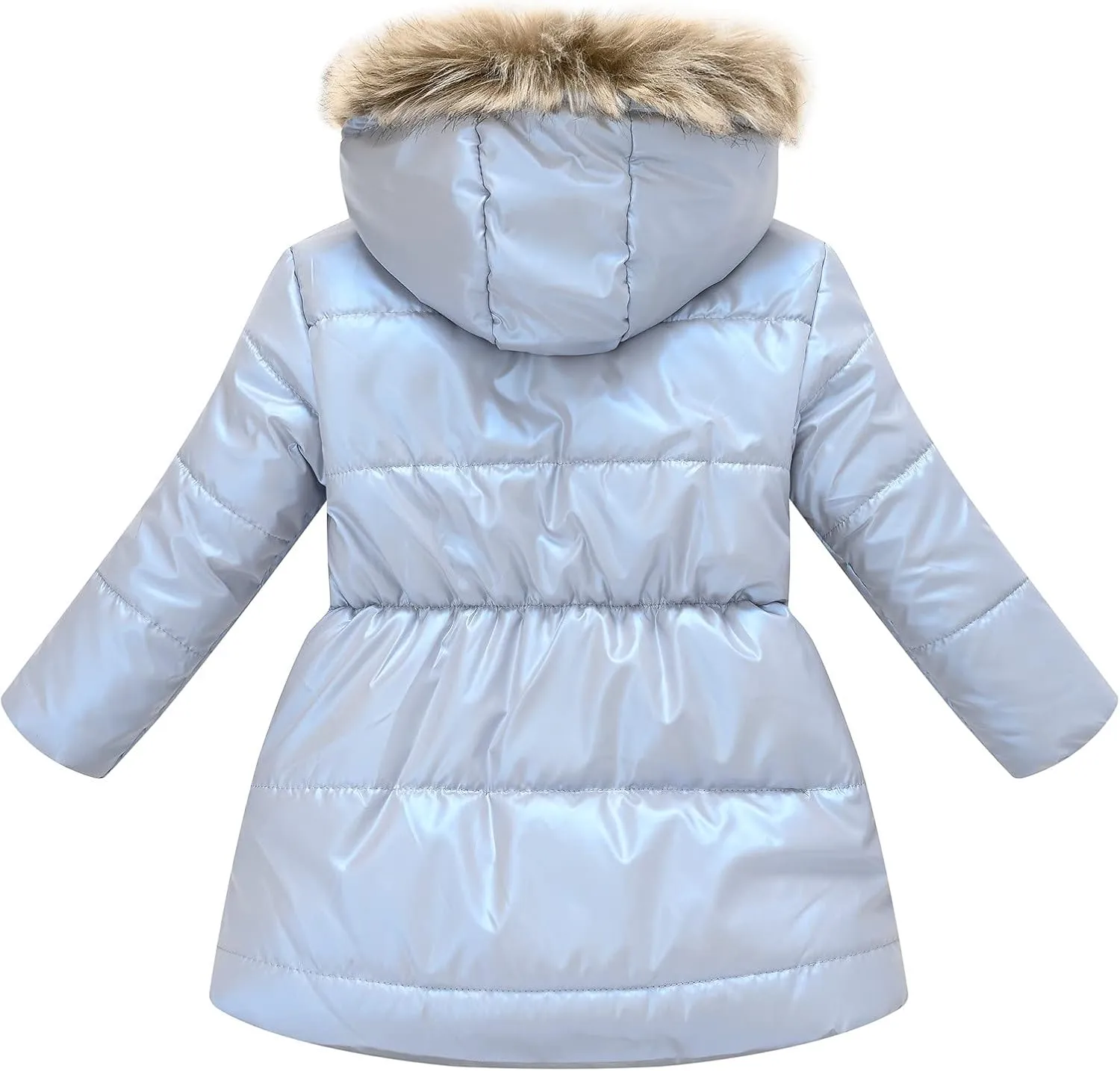 Girls' Winter Coat Water esistant Long Puffer Jacket Insulated Parka with Faux Fu Hood Kids Sherp Kids Clothing