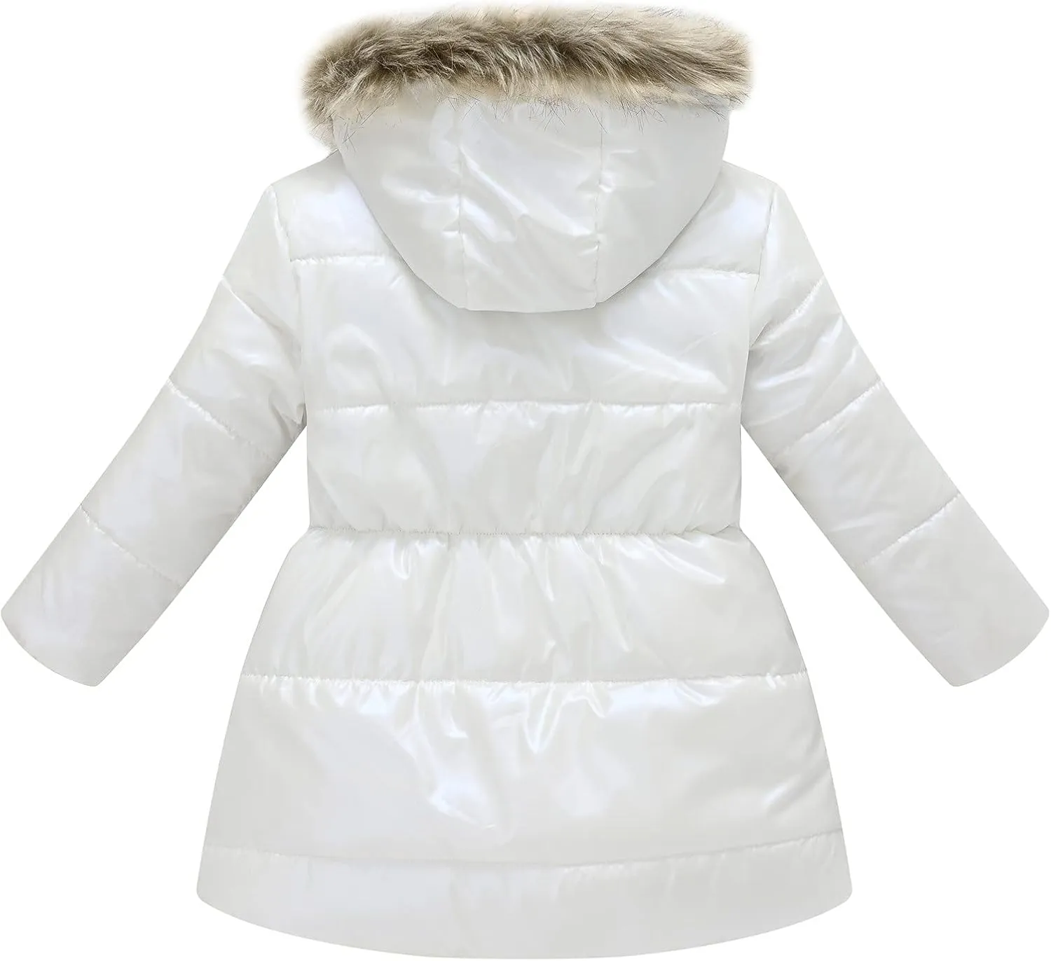 Girls' Winter Coat Water esistant Long Puffer Jacket Insulated Parka with Faux Fu Hood Kids Sherp Kids Clothing