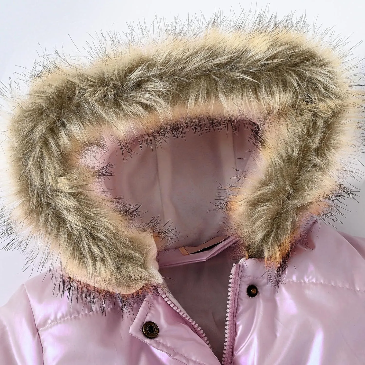 Girls' Winter Coat Water esistant Long Puffer Jacket Insulated Parka with Faux Fu Hood Kids Sherp Kids Clothing