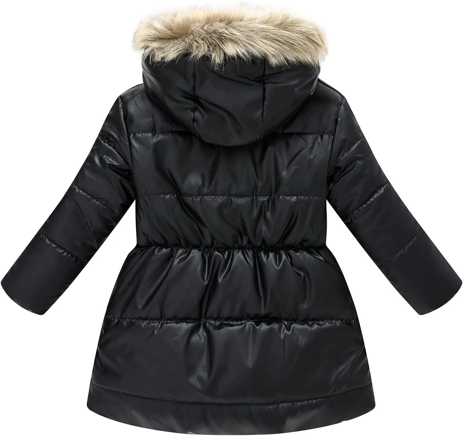 Girls' Winter Coat Water esistant Long Puffer Jacket Insulated Parka with Faux Fu Hood Kids Sherp Kids Clothing