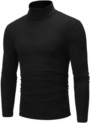 GOFULY Mens Undershirts Mock Turtleneck Slim Fit T Shirts Casual Solid Fall Cozy Tshirts Long Sleeve Winter Outfits