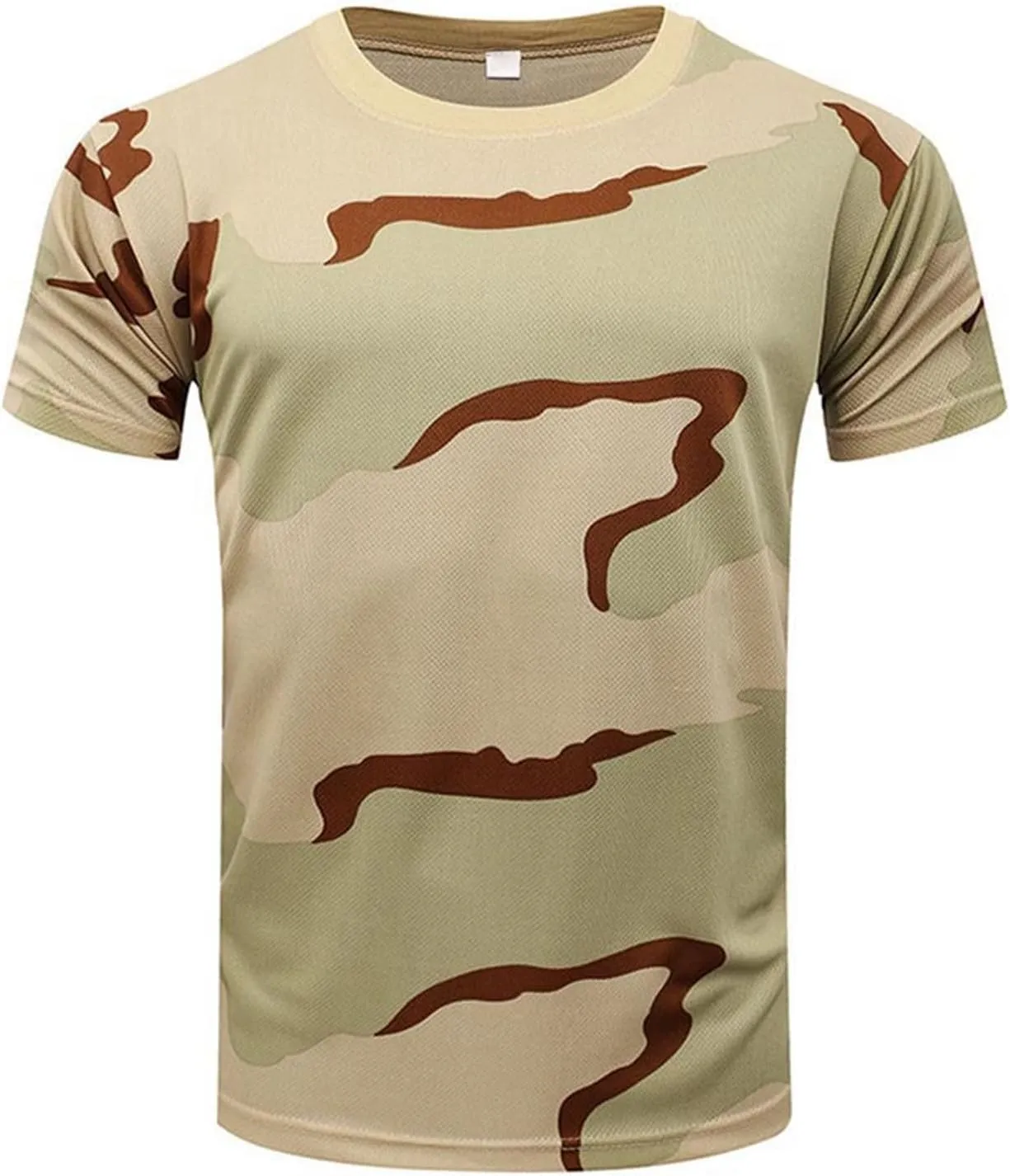 GOKKILRW Men's T Shirts Casual Camo Printed Lightweight Quick Dry Plus Size Crewneck Short Sleeve Military Hunting Tees
