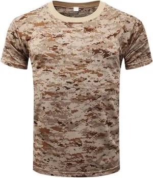 GOKKILRW Men's T Shirts Casual Camo Printed Lightweight Quick Dry Plus Size Crewneck Short Sleeve Military Hunting Tees
