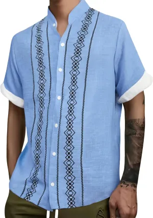 Graphic Shirts for Men Casual Loose Fit Short Sleeve Printed Vintage Big and Tall Summer Beach Tshirts Fashion Shirt