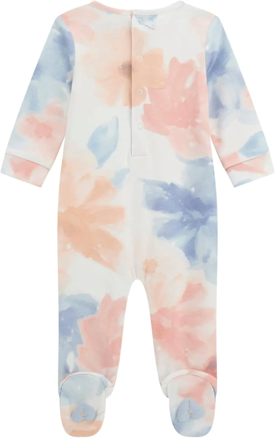 GUESS baby-girls Eco All Over Print Interlock Footed Onesie