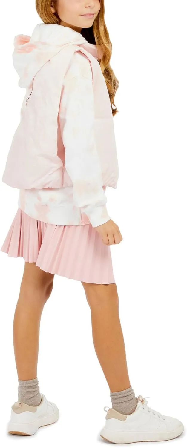 GUESS Girls' Faux Leather Pleated Mini Skirt