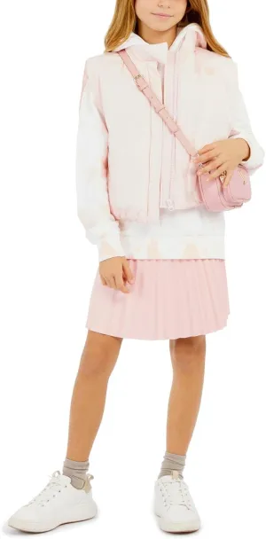 GUESS Girls' Faux Leather Pleated Mini Skirt