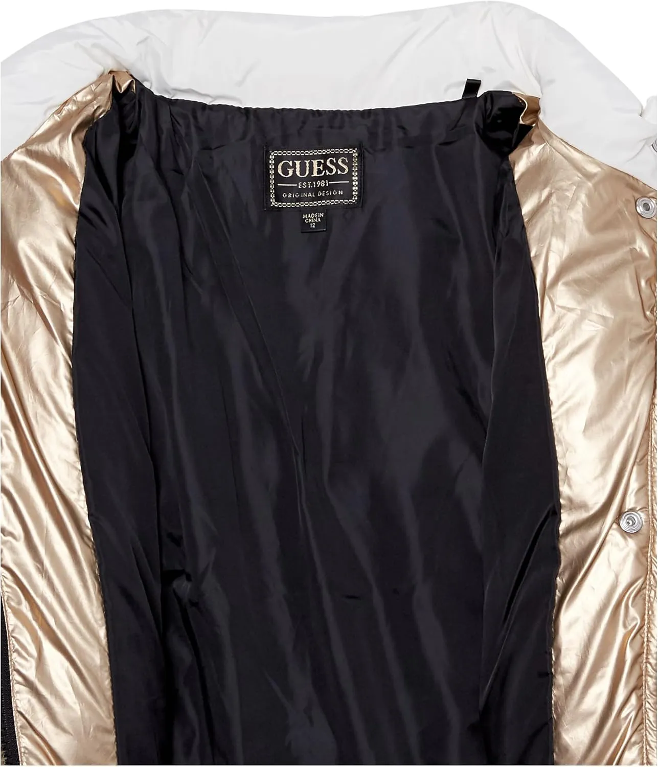 GUESS Girls' Metallic Puffer Jacket