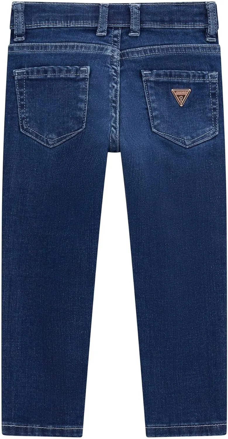 GUESS Girls' Stretch Denim Skinny Pants with Sequins