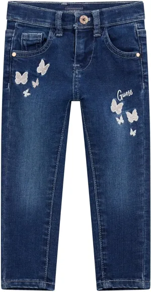 GUESS Girls' Stretch Denim Skinny Pants with Sequins