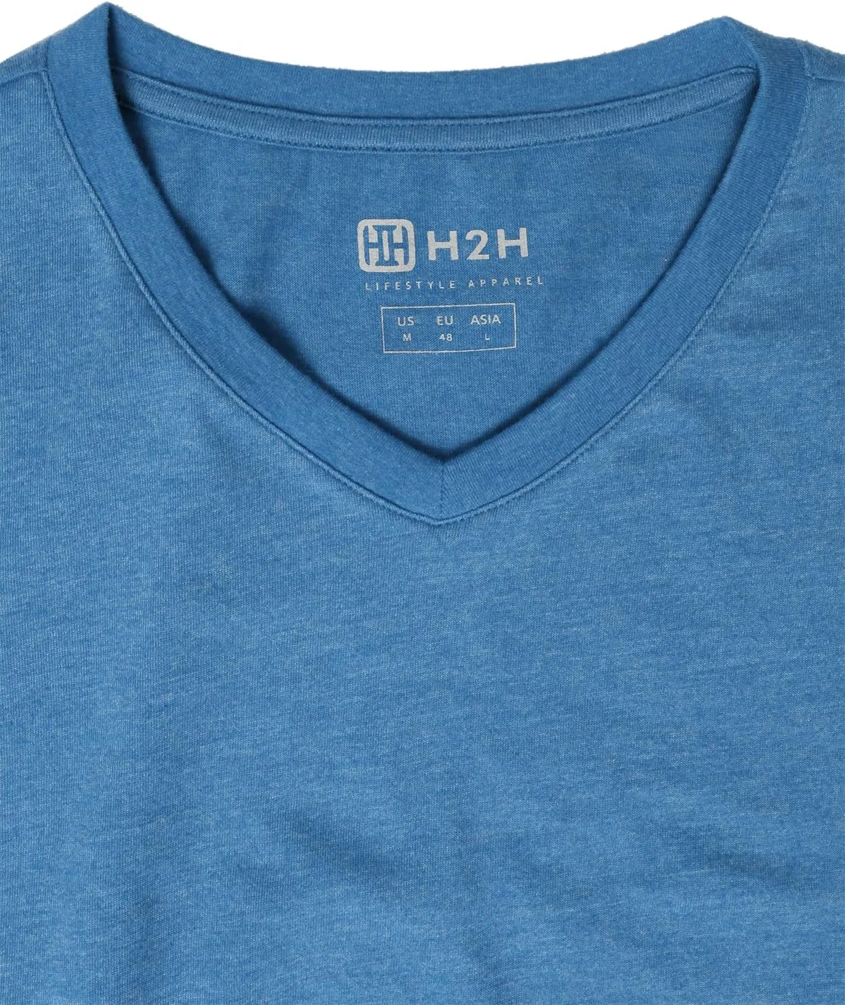 H2H Mens Casual Slim Fit Long Sleeve T-Shirts Soft Lightweight V-Neck/Crew-Neck Size XS to 3XL