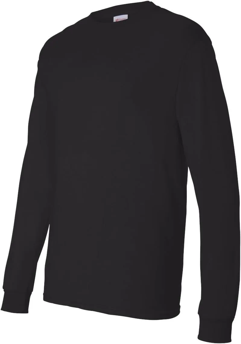 Hanes Men's Essentials Long-Sleeve T-Shirt, Crewneck Cotton T-Shirts for Men, 2-Pack