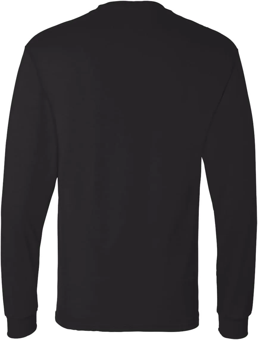 Hanes Men's Essentials Long-Sleeve T-Shirt, Crewneck Cotton T-Shirts for Men, 2-Pack