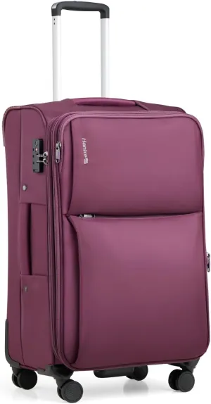 Hanke 24 Inch Luggage Expandable Softside Checked Suitcases with Spinner Wheels, Upright Rolling Luggage Suitcases Travel TSA Luggage Bag for Women Men(Purple)
