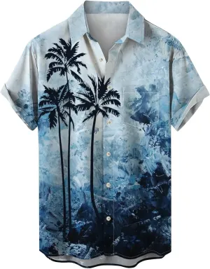 Hawaiian Shirt for Men Button Down Short Sleeve Beach Tropical Casual Big and Tall Shirts Cuban Printed Summer Tshirts